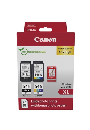 [405797] Cartouche d'encre Canon PG-545XL + CL-546XL noir+couleur