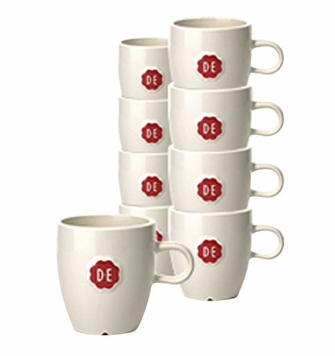 [891680] Tasse Douwe Egberts espresso 70ml blanc 12 pièces