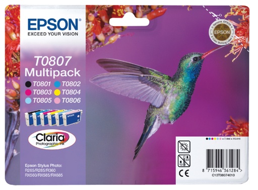 [411191] Inktcartridge Epson T0807 zwart + 5 kleuren