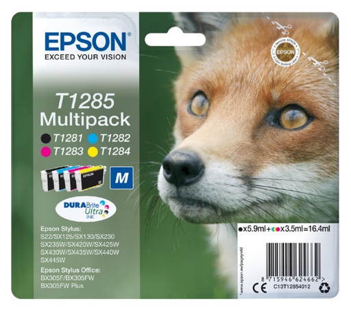 [402495] Inktcartridge Epson T1285 zwart + 3 kleuren