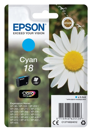 [402511] Cartouche d’encre Epson 18 T1802 bleu