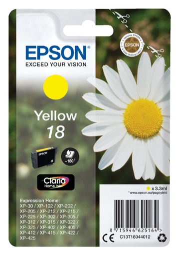 [402513] Cartouche d’encre Epson 18 T1804 jaune