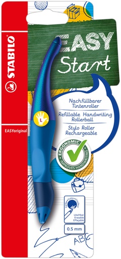 [1400194] Rollerpen STABILO Easyoriginal linkshandig holograph edition medium blauw blister à 1 stuk