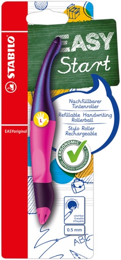 [1400195] Rollerpen STABILO Easyoriginal linkshandig holograph edition medium magenta blister à 1 stuk