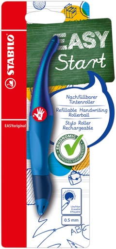 [1400197] Rollerpen STABILO Easyoriginal rechtshandig holograph edition medium blauw blister à 1 stuk