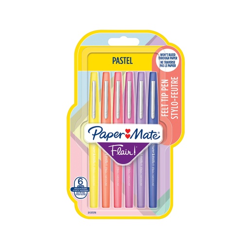 [1396710] Fineliner Paper Mate Flair Pastel blister 6 couleurs