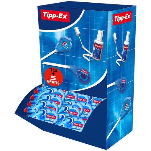 [1400272] Roller correcteur Tipp-ex Pocket Mouse 4,2mmx10m lot 15+ 5 gratuits