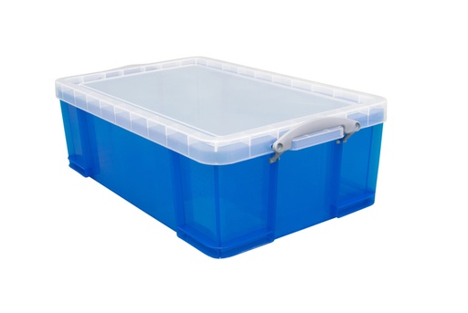 [1400240] Boîte de rangement Really Useful 50 litres 710x440x230mm transparent bleu