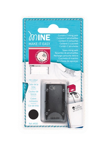 [1398431] Recharge Tampon encreur Minestamp Textile noir 2 pièces