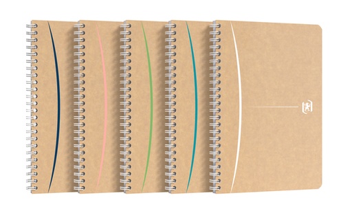 [1399131] Cahier à spirale Oxford Touareg A5 ligné 180 pages assorti