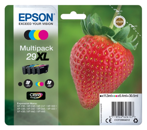 [402547] Inktcartridge Epson 29XL T2996 zwart + 3 kleuren