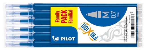 [1399020] Rollerpenvulling PILOT friXion medium blauw set à 6 stuks