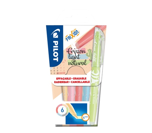 [1399021] Markeerstift PILOT friXion light naturel assorti set à 6 stuks