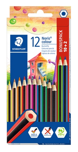 [1399071] Crayon de couleur Noris 185 etui 10 + 2 couleurs gratuites