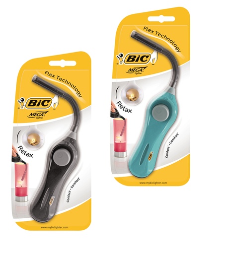 [1399496] Aansteker Bic megalighter U140 flex assorti blister à 1 stuk