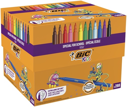 [1399091] Kleurstiften BicKids visa fijn assorti schoolbox à 288 stuks