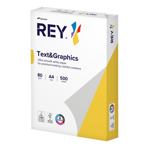 [1399513] Papier copieur Rey Text & Graphics A4 80g blanc 500 feuilles