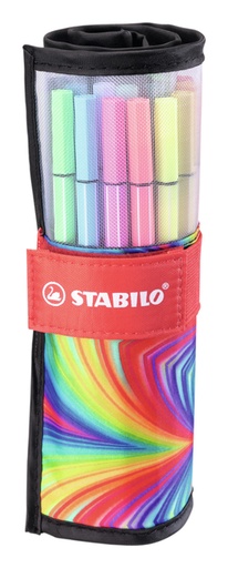 [1400387] Feutre STABILO Pen 68/25 Medium Arty étui roulé 25 couleurs