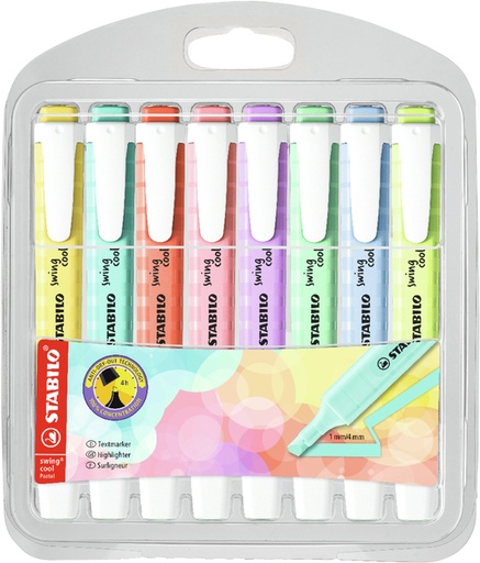 [1400388] Markeerstift STABILO Swing cool 275/8 assorti etui à 8 stuks