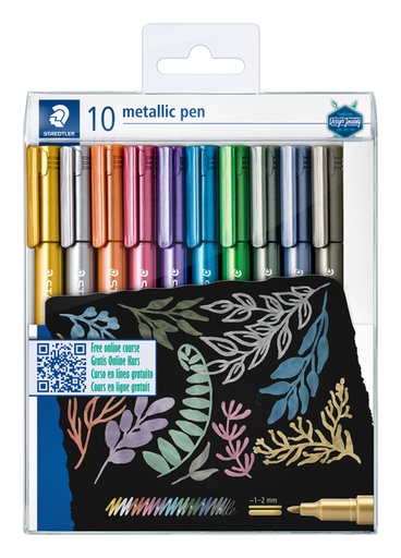 [1400409] Stylo gel Staedtler Metallic étui 10 couleurs assorti