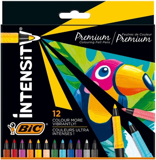 [1399782] Kleurstiften Bic Intensity Premium assorti etui à 12 stuks