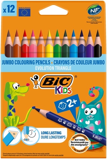 [1399785] Kleurpotloden BicKids Evolution ecolutions triangle assorti 12 stuks