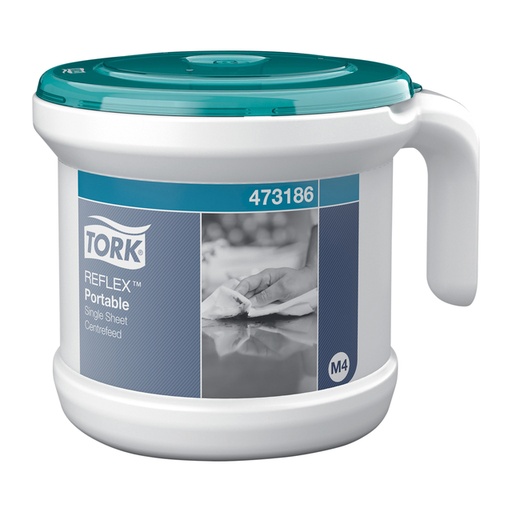 [1399847] Distributeur portable Tork Reflex M4 473186 paquet starter blanc/turquoise