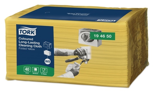 [1399855] Reinigingsdoek Tork W8 Premium 1-laags 40 vel geel 194650