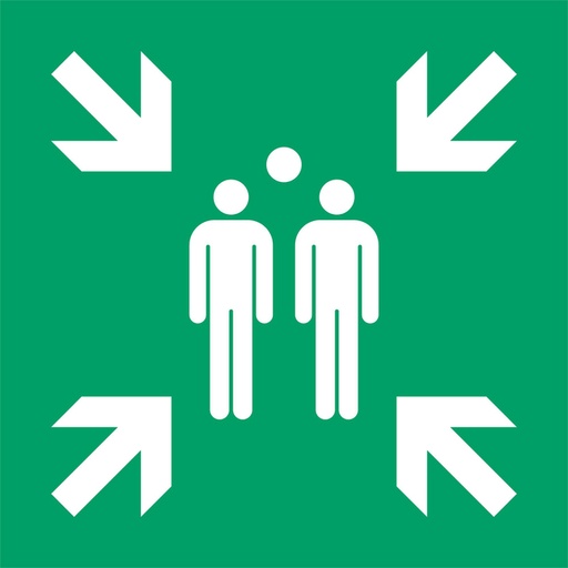 [1400540] Pictogram bordje Djois Verzamelplaats 300x300mm groen
