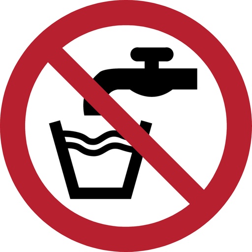 [1400543] Pictogram bordje Djois Geen drinkwater Ø 100 mm  Rood