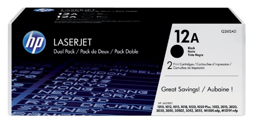 [411091] Cartouche toner HP Q2612A 12A noir 2x