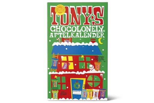 [1400969] Chocolade Tony's Chocolonely Kerst big Tiny calendar 225gr assorti