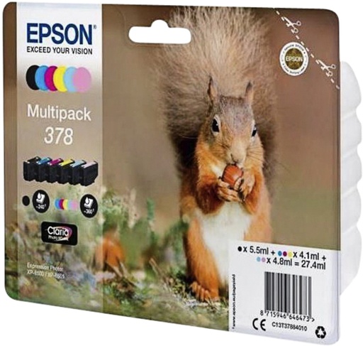 [1400878] Inktcartridge Epson 378 T3798 6 kleuren