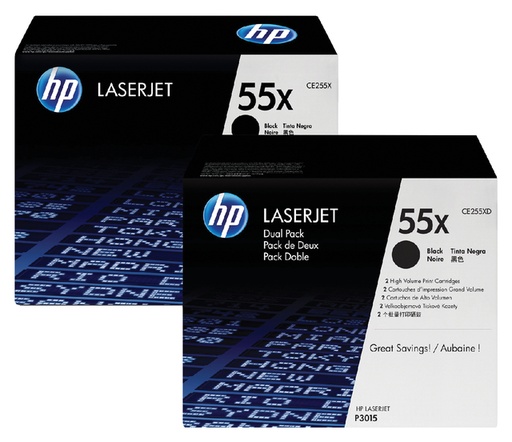 [411290] Cartouche toner HP CE255XD 55X noir 2x