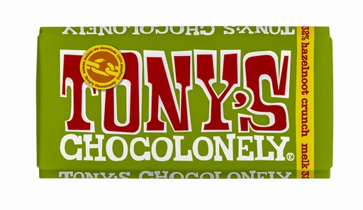 [1402105] Chocolade Tony''s Chocolonely melk hazelnoot crunch reep 180gr