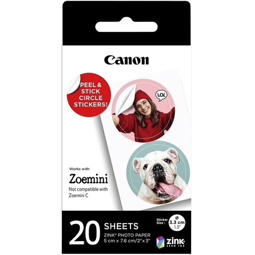 [1401620] Papier photo Canon Zoemini ZP-2030-2C 20 feuilles