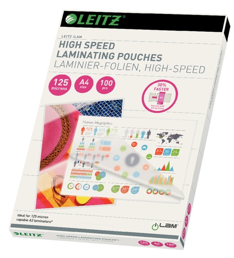 [1400423] Pochette de plastification Leitz A4 iLAM High speed 125 microns
