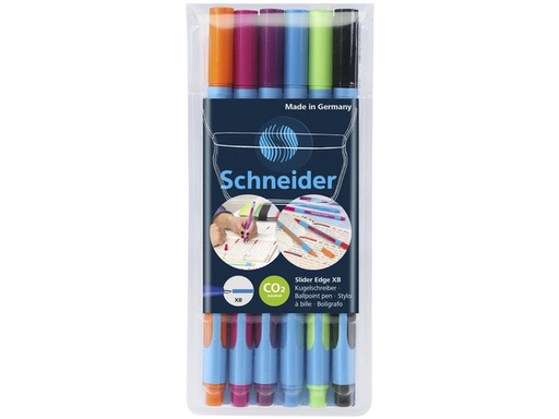 [1401610] Stylo bille Schneider Slider Edge Extra Large étui de 6 couleurs