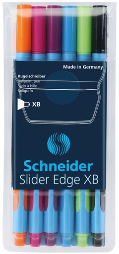 [1401610] Stylo bille Schneider Slider Edge XB étui de 6 couleurs