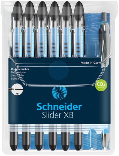 [1401606] Rollerpen Schneider Slider Basic extra breed zwart met 1 balpen Rave gratis