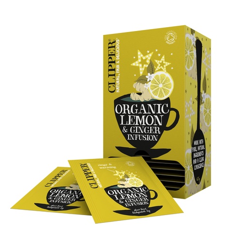 [1402151] Thee Clipper infusion lemon and ginger bio 25 zakjes