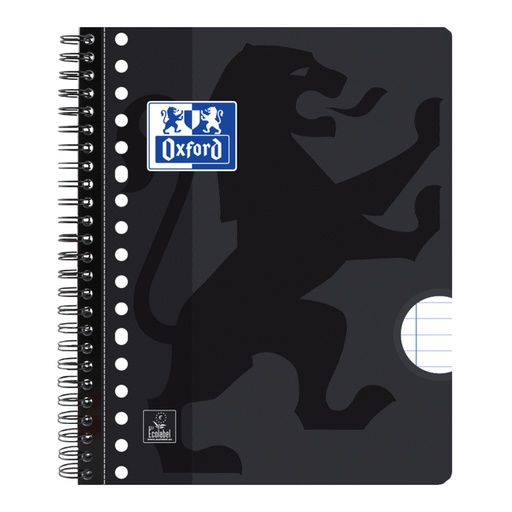 [1401980] Collegeblok Oxford School A5+ lijn 17-gaats 160 pagina's 80gr zwart