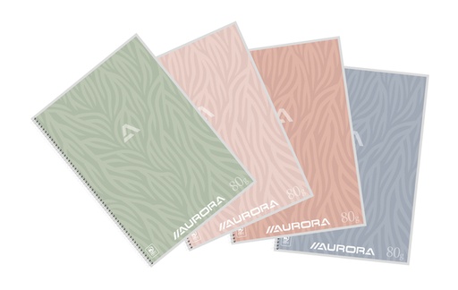 [1401983] Cahier Aurora A4 120 pages 80g spirale ligné assorti