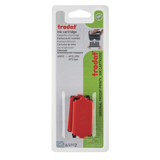 [1399336] Cassette d'encrage Trodat Printy 6/4912 2 pièces rouge