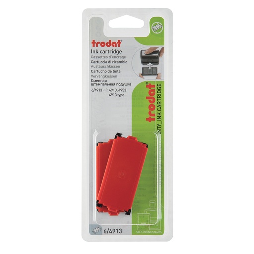 [1399351] Cassette d'encrage Trodat Printy 6/4913 2 pièces rouge