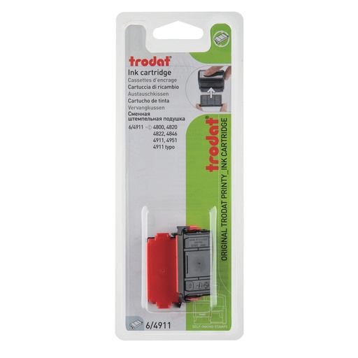 [1399355] Cassette d'encrage Trodat Printy 6/4911 2 pièces rouge