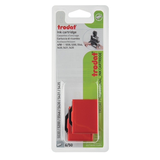 [1399381] Cassette d'encrage Trodat Professional 6/50 2 pièces rouge