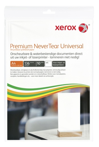 [1403139] Nevertear Xerox Premium Universal A4 polyester 136 micron blanc 10 feuilles