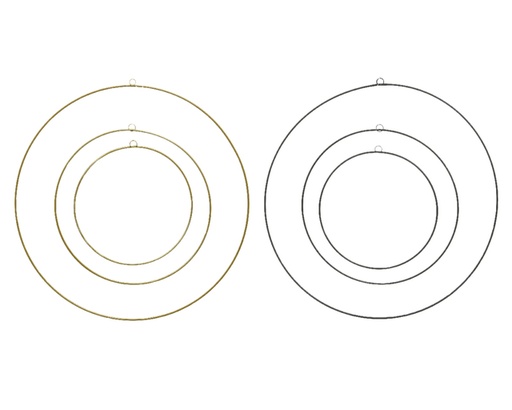 [1401034] Cercle en métal 4 formats 2 couleurs assorti