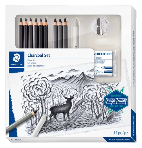 [1403679] Houtskoolpotloodset  Staedtler Design Journey 12-delig